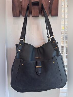 Rosetti Black hobo bag with Gold Accents